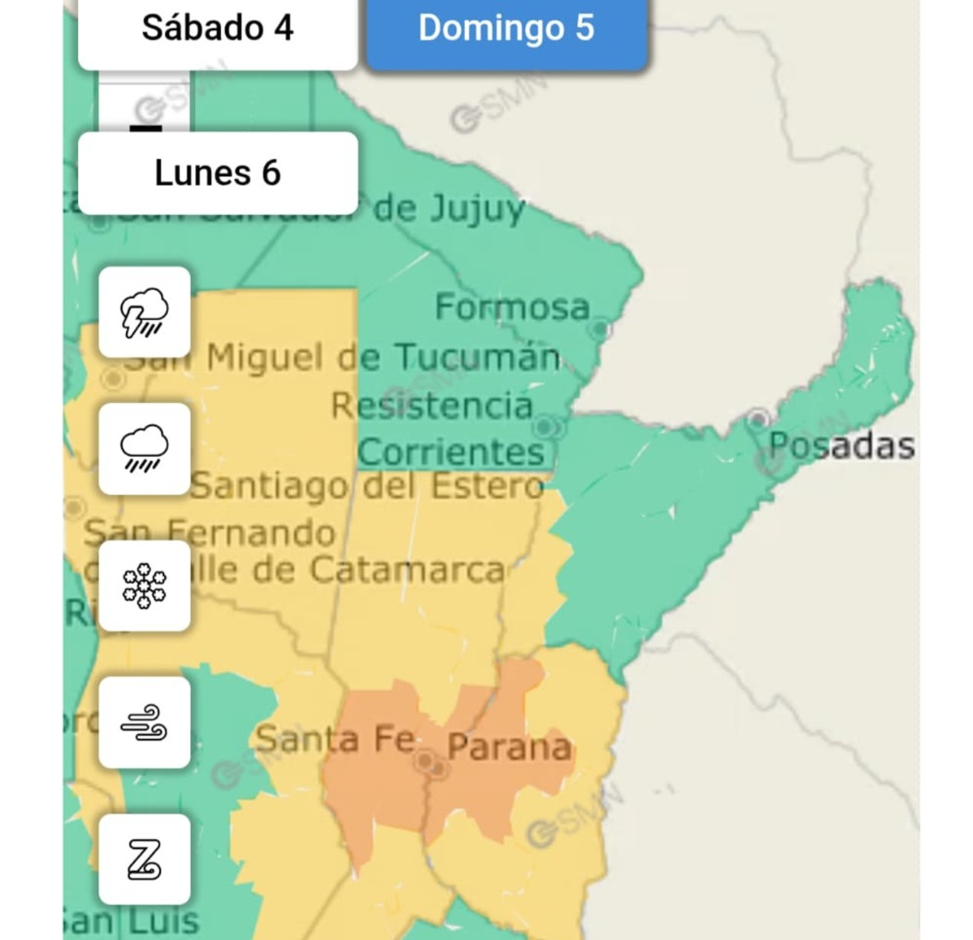Entre Ríos bajo alerta por tormentas fuertes y posibles fenómenos severos