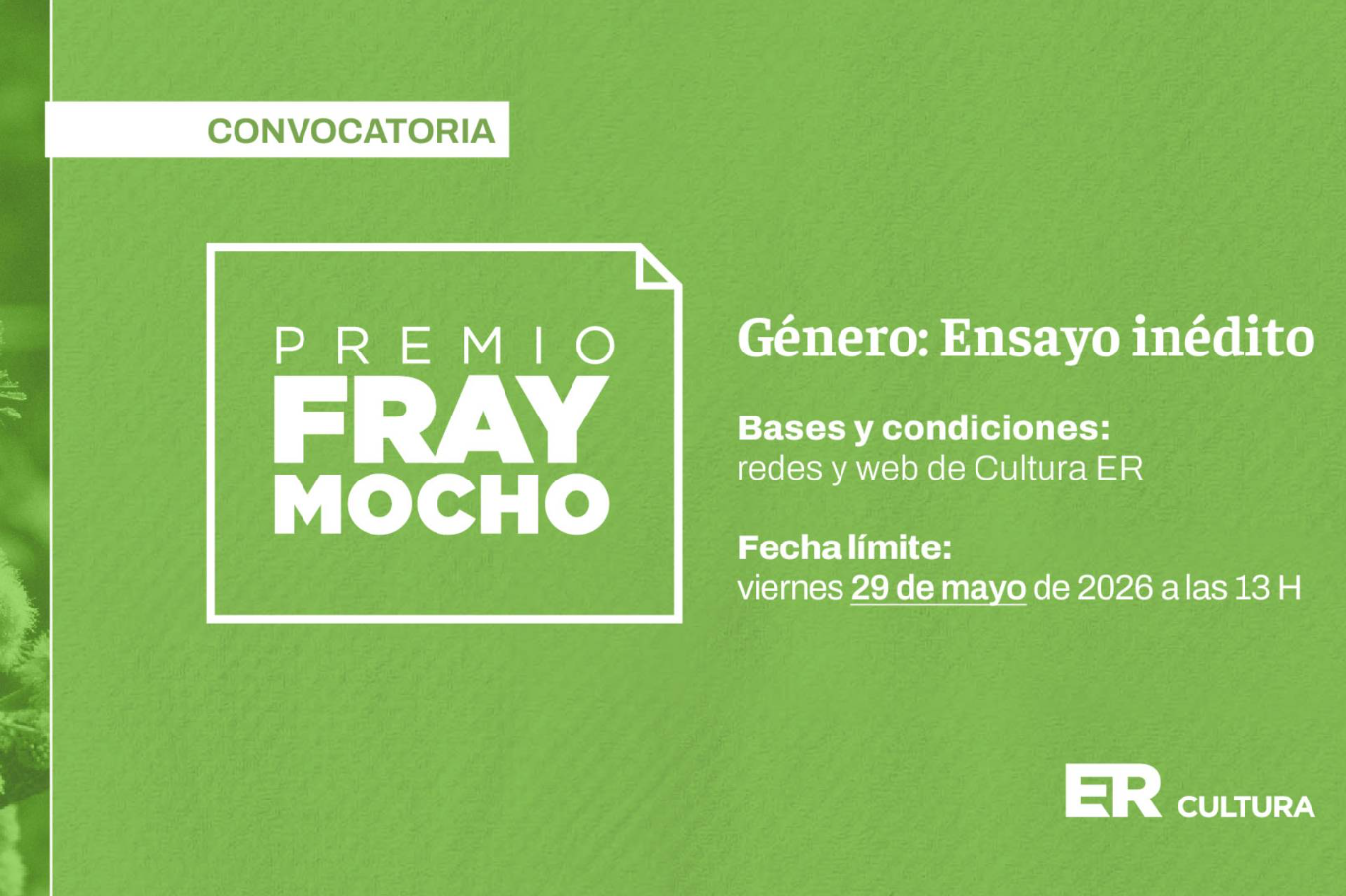 Continúa la convocatoria para participar del premio literario Fray Mocho en el género Ensayo inédito