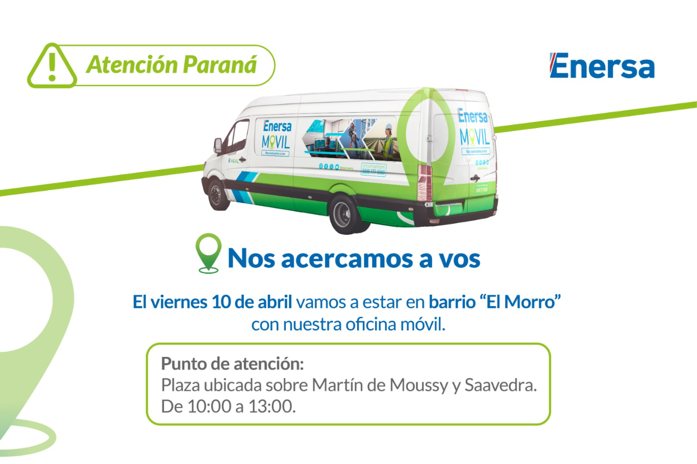 Enersa acerca su Oficina Móvil al barrio "El Morro" de Paraná