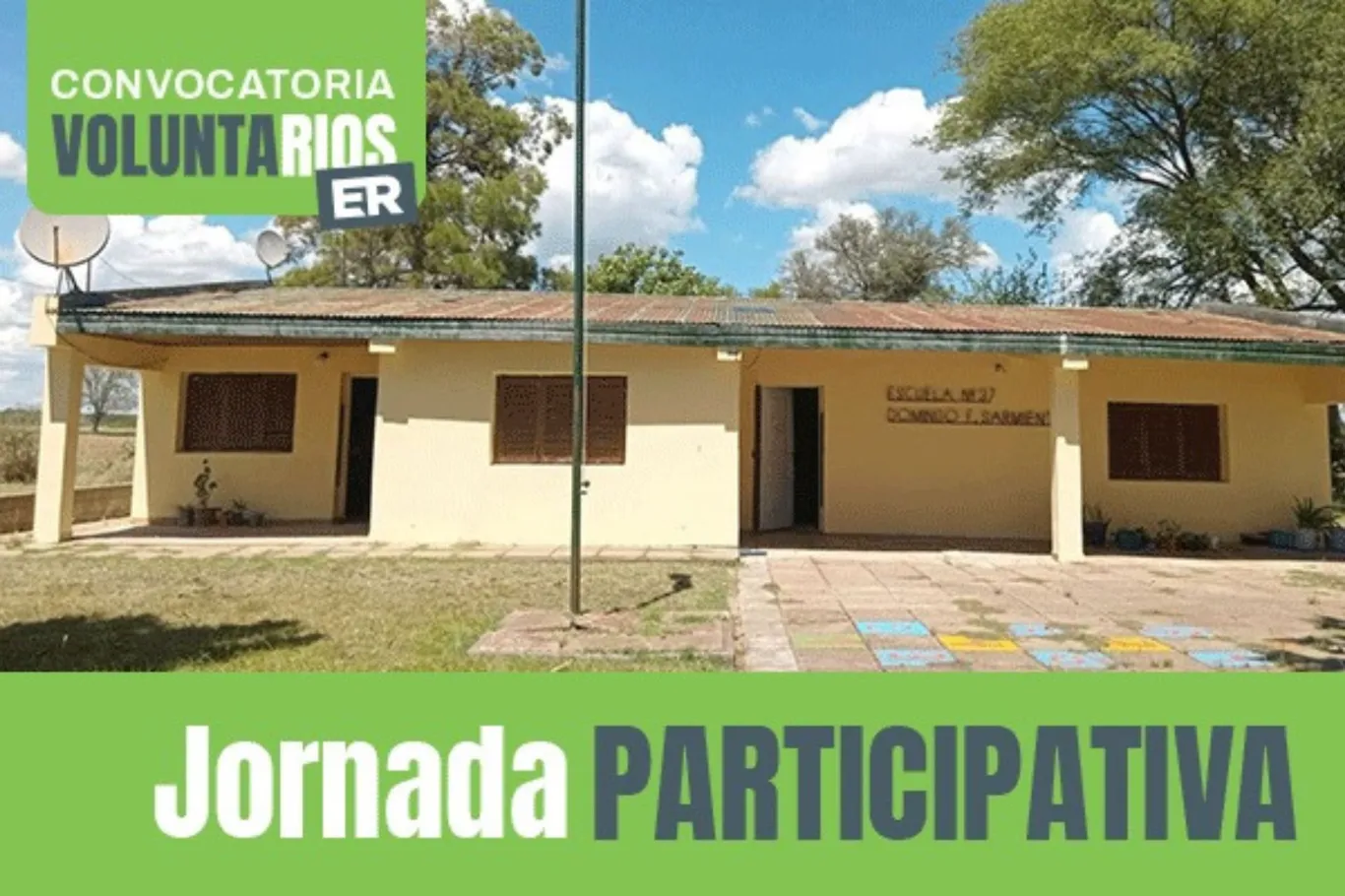 Reconstruyen la Escuela 37 de Piedras Blancas e invitan a una jornada solidaria