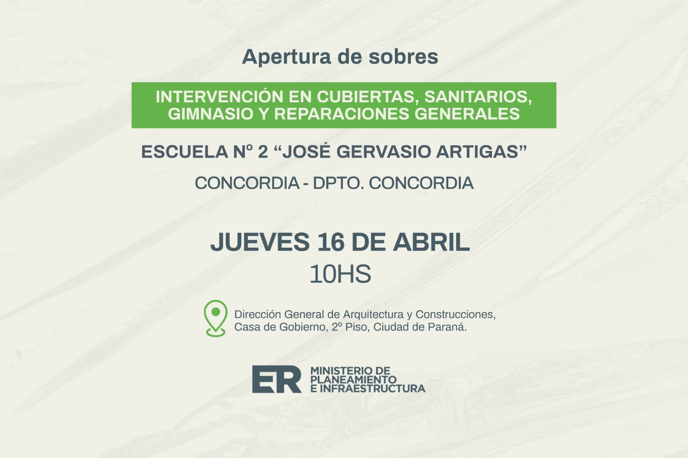 El gobierno continúa con obras para mejorar las condiciones edilicias en escuelas entrerrianas