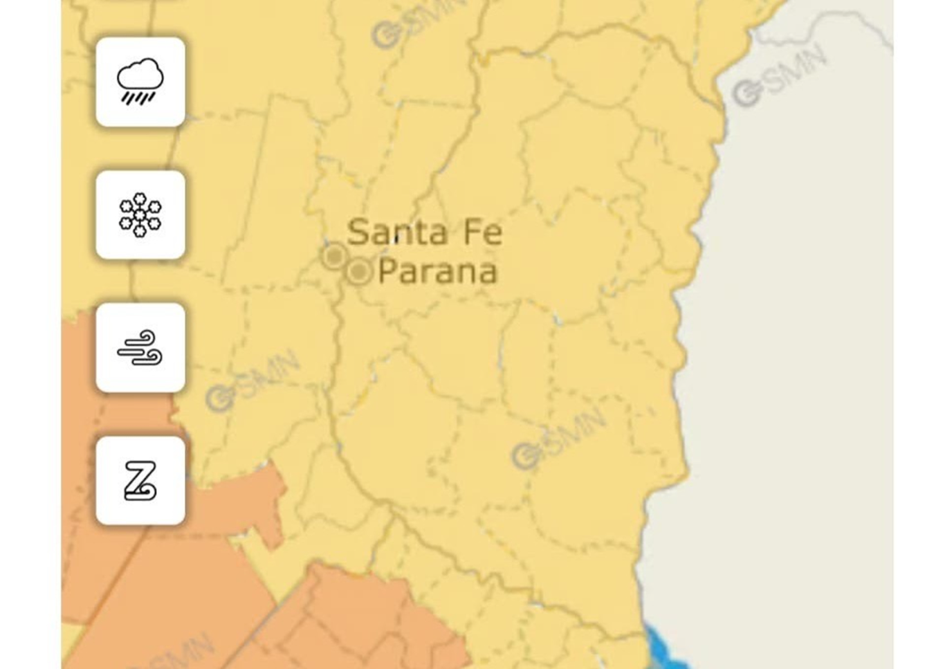 Alerta meteorológica amarilla por tormentas para este martes