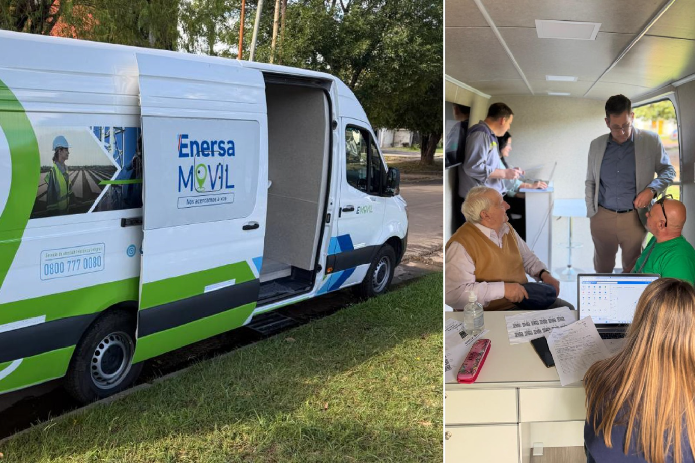 Enersa estuvo con su Oficina Móvil en Paraná XVI y avanzó en la normalización de conexiones