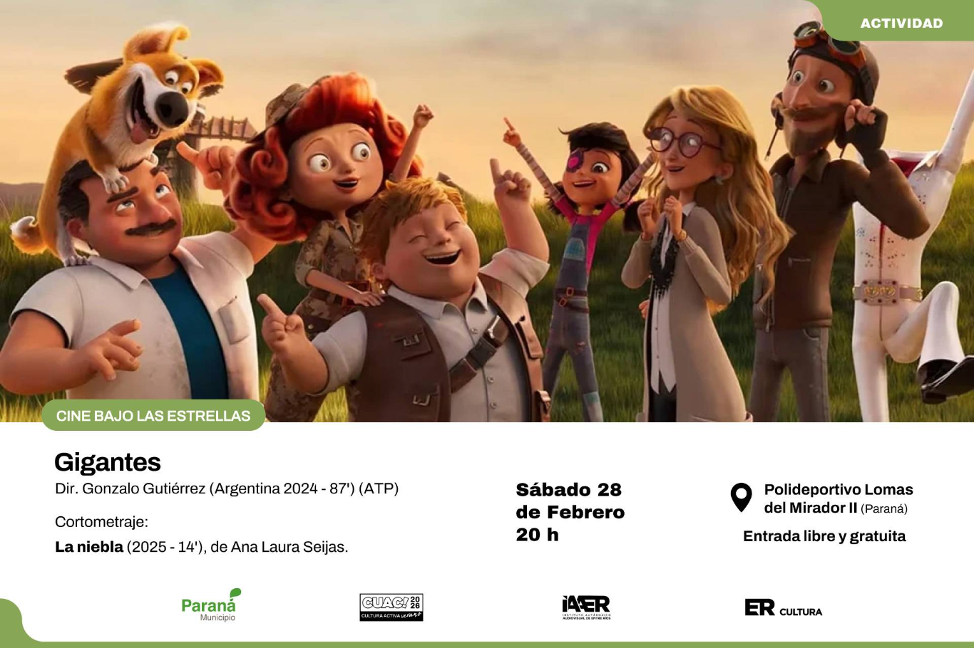 Invitan a una nueva proyección de Cine bajo las Estrellas en Paraná