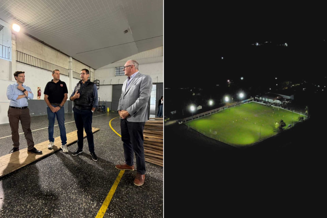 Enersa realizó obras de iluminación en clubes de Pueblo Liebig y Aldea San Antonio