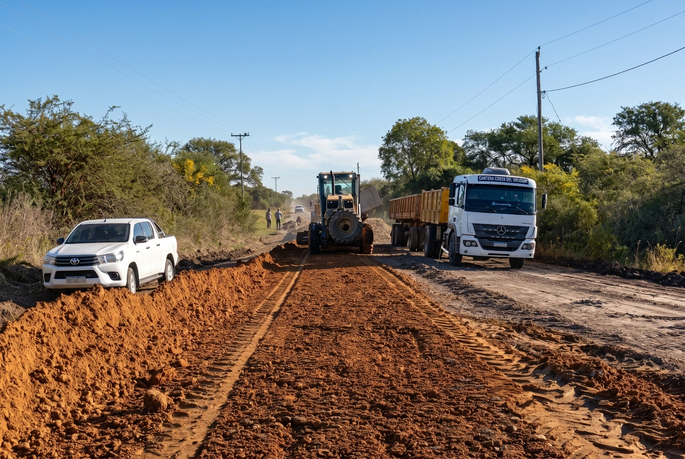 Vialidad trabaja en la reposición de ripio en la ruta 28 en Feliciano
