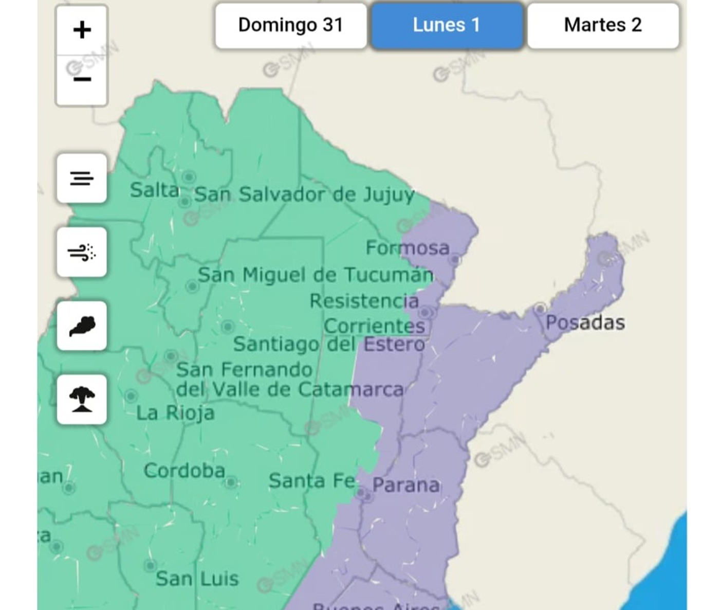 Advierten sobre la presencia de bancos de niebla en toda la provincia este lunes