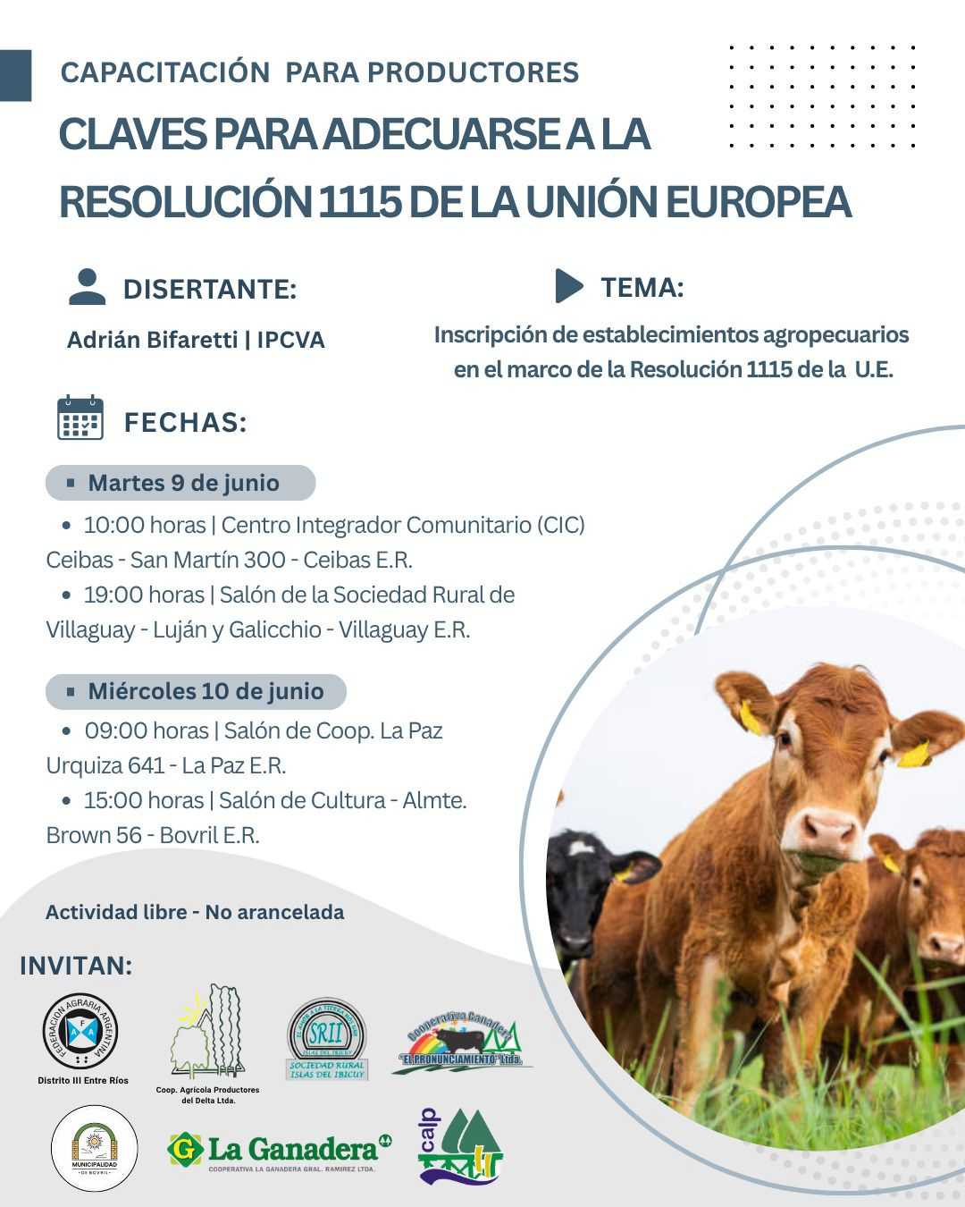 Realizan capacitaciones sobre la Resolución 1115 de la Unión Europea