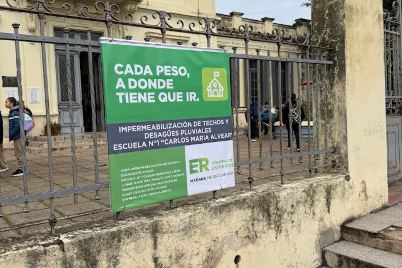 Más de 300 estudiantes se beneficiarán con obras en una histórica escuela de Nogoyá