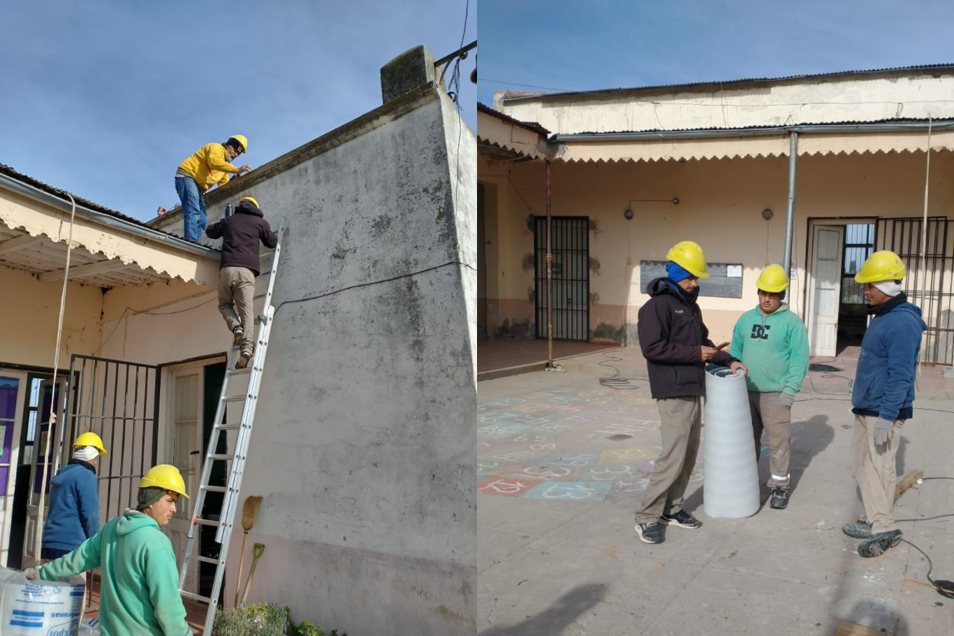 Realizan intervenciones edilicias en escuela de distrito Rincón de Nogoyá